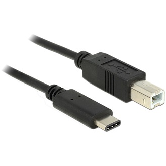 Delock USB-C -> USB-B 2.0 M/M adatkábel 1m fekete