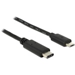 Delock USB-C -> USB-B 2.0 micro M/M adatkábel 0.5m fekete