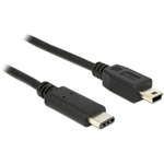 Delock USB-C -> USB-B 2.0 mini M/M adatkábel 1m fekete