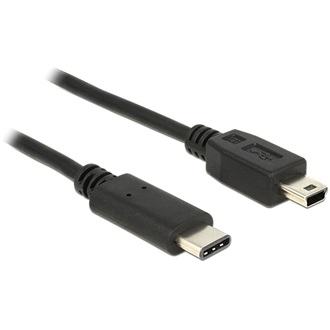 Delock USB-C -> USB-B 2.0 mini M/M adatkábel 1m fekete