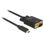 Delock USB-C -> VGA M/M video kábel 1m fekete (DP Alt Mode)