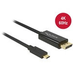 Delock USB-C -> DisplayPort 1.2 M/M video kábel 3m fekete (DP Alt Mode) 4K 60Hz