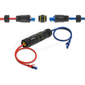 Delock Kábel csatlakoztató RJ45 anya - RJ45 anya Cat.7 M23 cérnával IP68 por és vízhatlan