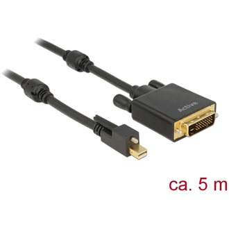 Delock Mini- DisplayPort 1.2 -> DVI-D M/M video jelkábel 5m fekete