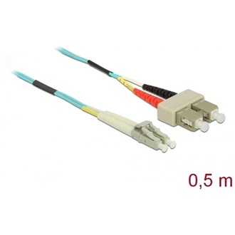 Delock LC Duplex -> SC Duplex M/M adatkábel 0.5m kék Multi-mode OM3