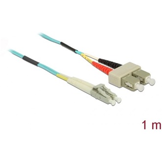 Delock LC Duplex -> SC Duplex M/M adatkábel 1m kék Multi-mode OM3