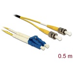 Delock LC Duplex -> ST Duplex M/M adatkábel 0.5m sárga Singlemode OS2