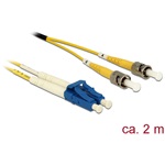Delock LC Duplex -> ST Duplex M/M adatkábel 2m sárga Singlemode OS2