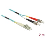 Delock LC Duplex -> ST Duplex M/M adatkábel 2m kék Multi-mode OM3