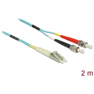 Delock LC Duplex -> ST Duplex M/M adatkábel 2m kék Multi-mode OM3