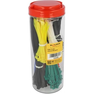 Delock Kábel szorító szett dobozban, 600 db., különböző színű