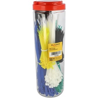 Delock Kábel szorító szett dobozban, 600 db., különböző színű
