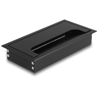 Delock Kábel tömítő/rendező asztalba szerelt változathoz kefével 160 x 80 x 28 mm méretű, fekete