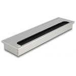 Delock Kábel tömítő/rendező asztalba szerelt változathoz kefével 300 x 80 x 28 mm méretű, ezüst