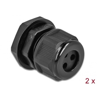 Delock Kábel tömszelence PG13,5 kerek kábelekhez, három kábel bemenettel 2 db. Fekete