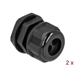 Delock Kábel tömszelence PG16 kerek kábelekhez, két kábel bemenettel 2 db. Fekete