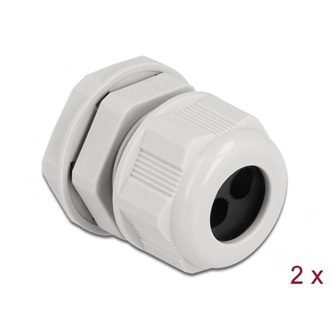 Delock Kábel tömszelence PG16 kerek kábelekhez, két kábel bemenettel 2 db. Szürke