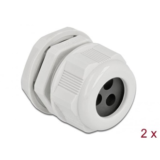 Delock Kábel tömszelence PG21 kerek kábelekhez, három kábel bemenettel 2 db. Szürke