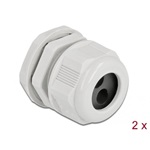 Delock Kábel tömszelence PG21 kerek kábelekhez, két kábel bemenettel 2 db. Szürke