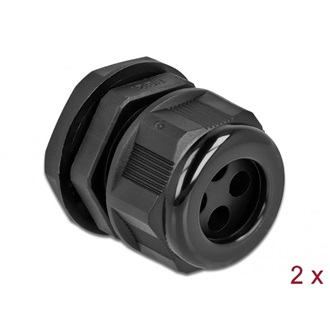 Delock Kábel tömszelence PG21 kerek kábelekhez, négy kábel bemenettel 2 db. Fekete