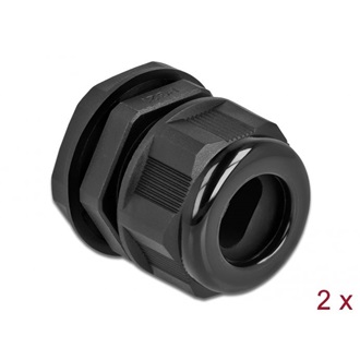 Delock Kábel tömszelence PG21 két kábelbemenettel 2 db. Fekete