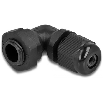 Delock Kábel tömszelence PG7 90° hajlított fekete