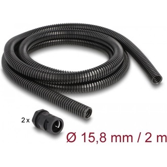 Delock Kábel védő borítás 2 m x 15,8 mm PG11 vezeték csatlakozós készlet fekete