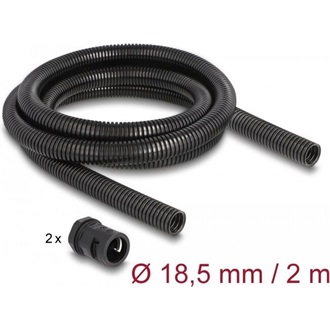 Delock Kábel védő borítás 2 m x 18,5 mm PG13,5 vezeték csatlakozós készlet fekete