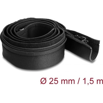Delock Kábelbújtató neoprén hajlékony zipzárral 1,5 m x 100 mm fekete színű