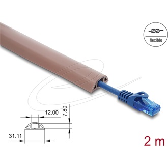 Delock Kábelcsatorna, PVC, hajlékony, 30 x 10 mm   2 m hosszú, barna