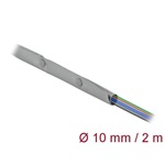 Delock Kábelkarmantyú patent szorítóval 2 m x 10 mm szürke / fekete