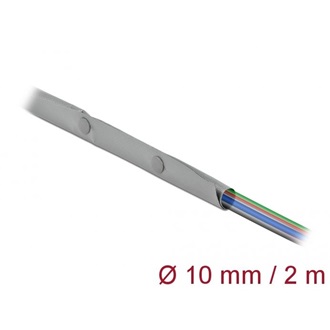 Delock Kábelkarmantyú patent szorítóval 2 m x 10 mm szürke / fekete