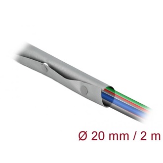 Delock Kábelkarmantyú patent szorítóval 2 m x 20 mm szürke / fekete