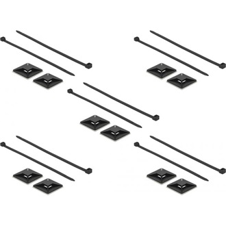 Delock Kábelkötegelő talp 40 x 40 mm, kábelkötegelővel, melynek hossza 250 mm x szélessége 7,2 mm fe