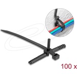Delock Kábelkötegelő tiplivel Hx 150 x Sz 7,0 mm fekete 100 db.