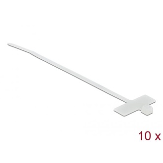 Delock Kábelkötöző címkével Hx 100 x Sz 2,5 mm, 10 darab fehér