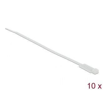Delock Kábelkötöző címkével Hx 190 x Sz 4,8 mm, 10 darab fehér