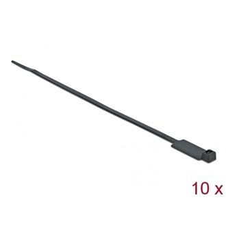 Delock Kábelkötöző címkével Hx 270 x Sz 4,8 mm, 10 darab fekete