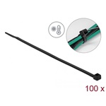Delock Kábelkötöző ellenáll a forró hőmérsékletnek hossza 200 x szélessége 4,8 mm, 100 db. Fekete