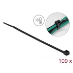 Delock Kábelkötöző ellenáll a hideg hőmérsékletnek hossza 150 x szélessége 3,6 mm, 100 db. Fekete