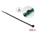 Delock Kábelkötöző magas szakítószilárdsággal hossza 200 x szélessége 4,8 mm, 100 db. Fekete