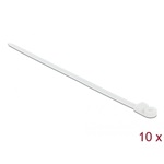 Delock Kábelkötöző szorító fűzőlyukkal Hx 300 x Sz 7,6 mm, 10 darab fehér