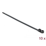 Delock Kábelkötöző szorító fűzőlyukkal Hx 300 x Sz 7,6 mm, 10 darab fekete