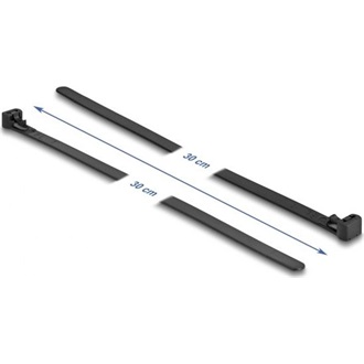 Delock Kábelösszekötő újrahasznosítható hőálló hossza 300 mm, szélessége 7,6 mm, 100 db. Fekete