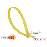 Delock Kábelösszeköto újrahasznosítható hoálló hossza 300 mm, szélessége 7,6 mm, 100 db. sárga