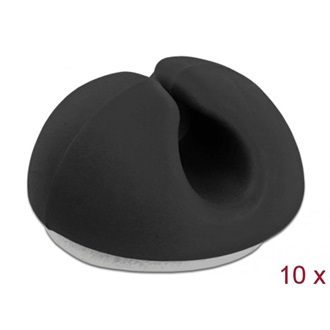 Delock Kábeltartó mini szett 10 darabos fekete