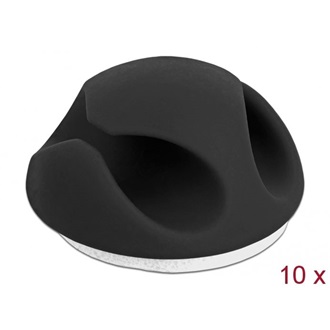 Delock Kábeltartó mini szett 2 kábelrendezővel 10 darabos fekete