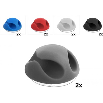 Delock Kábeltartó mini szett 2 kábelrendezovel 10 darabos megfelelo színekben