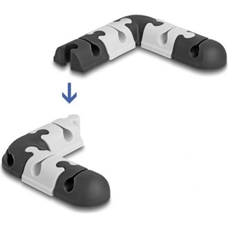 Delock Kábeltartó összekapcsolgató (moduláris) készlet öntapadós 9 db.-os fekete / szürke