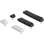 Delock Kábeltartó, trapéz alakú, öntapadó, kombinált készlet, 10 darab fekete / fehér